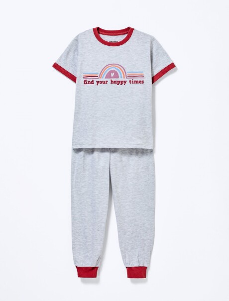 PIJAMA DE NIÑO ESTAMPADO GRIS