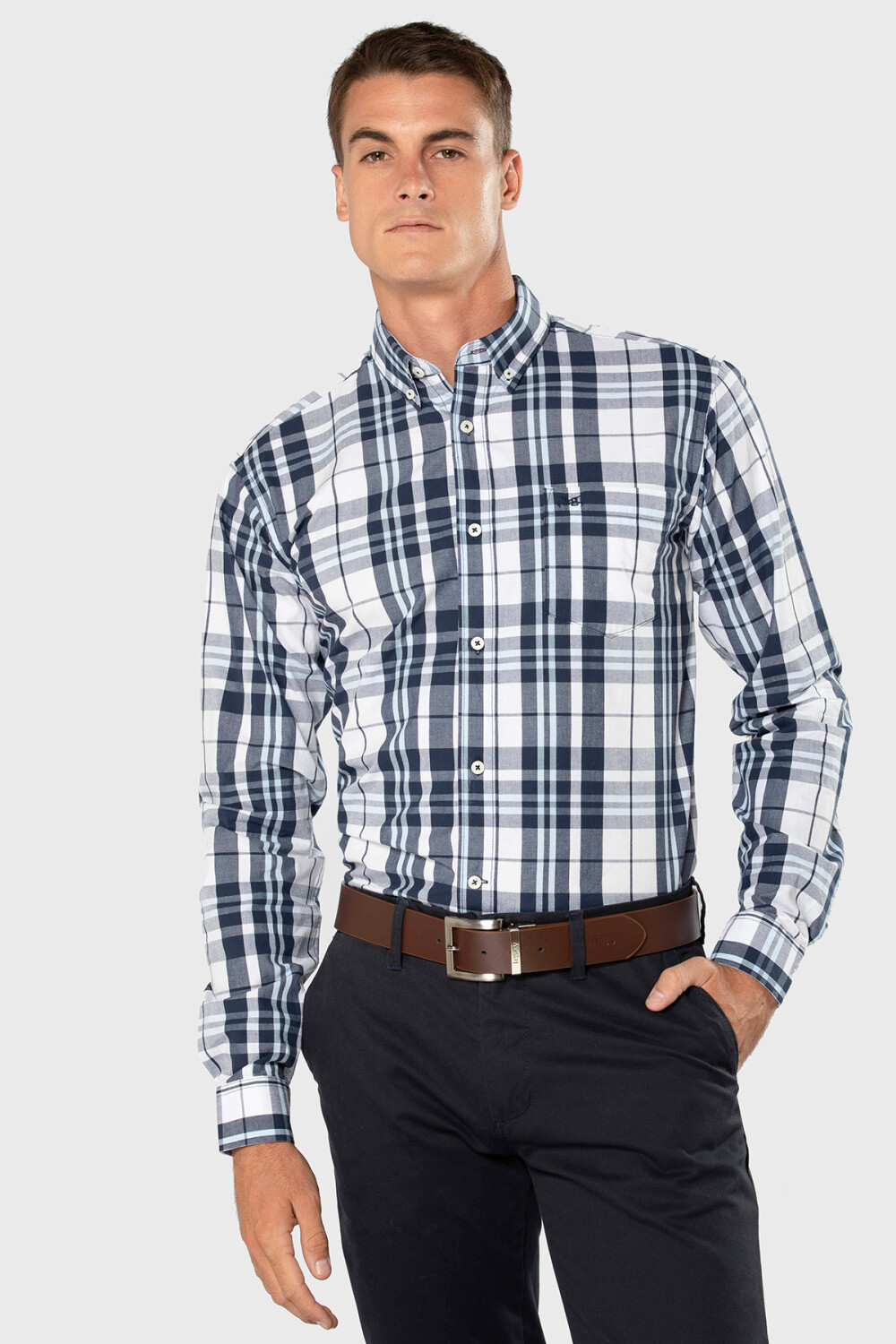 CAMISA CUADROS Beige