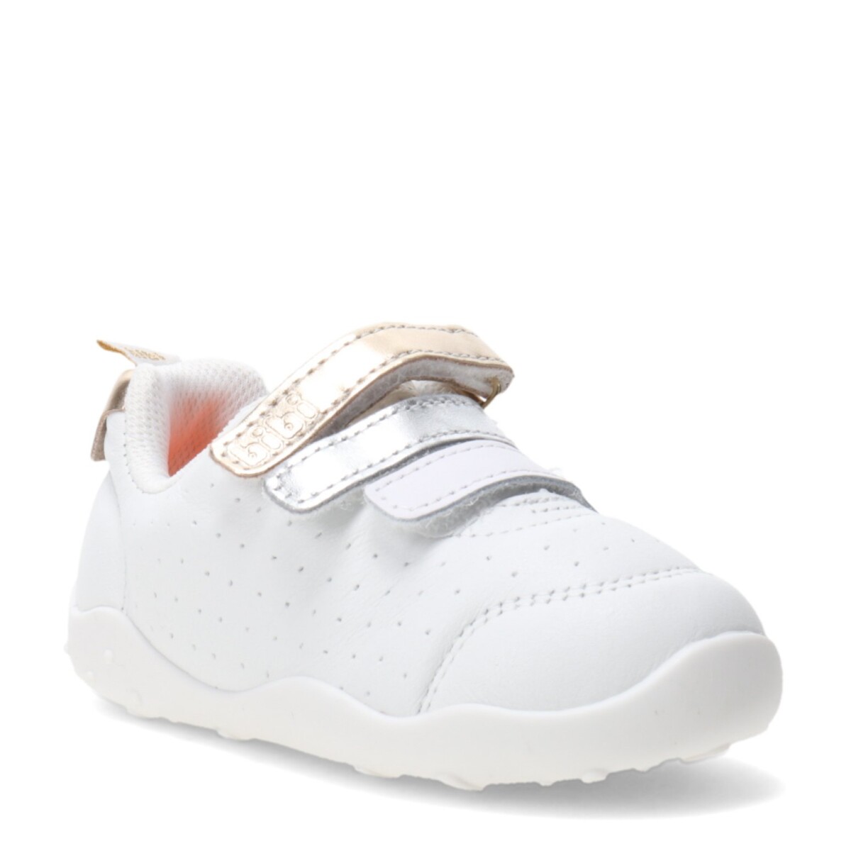 Championes Infantiles Bibi Fisioflex c/Velcros - Blanco - Dorado - Plateado 