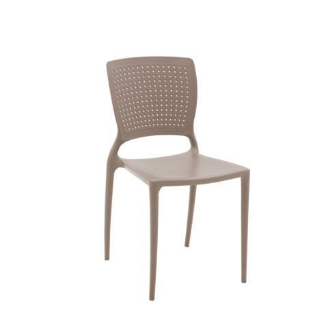 Silla apilable gamuza "SAFIRA" con respaldo calado TD0586