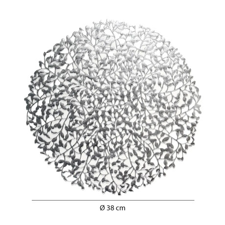 Mantel Individual Garden Redondo en PVC Ø38Cm Paramount Plateado