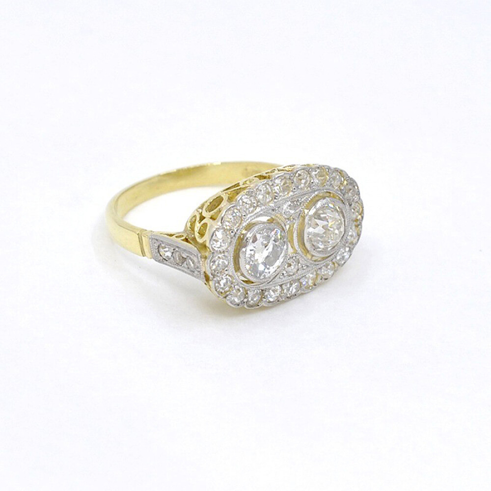 Anillo Antiguo En Oro 18K Y Brillantes Anillo Antiguo En Oro 18K Y Brillantes