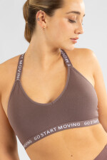Top deportivo bicolor Marron