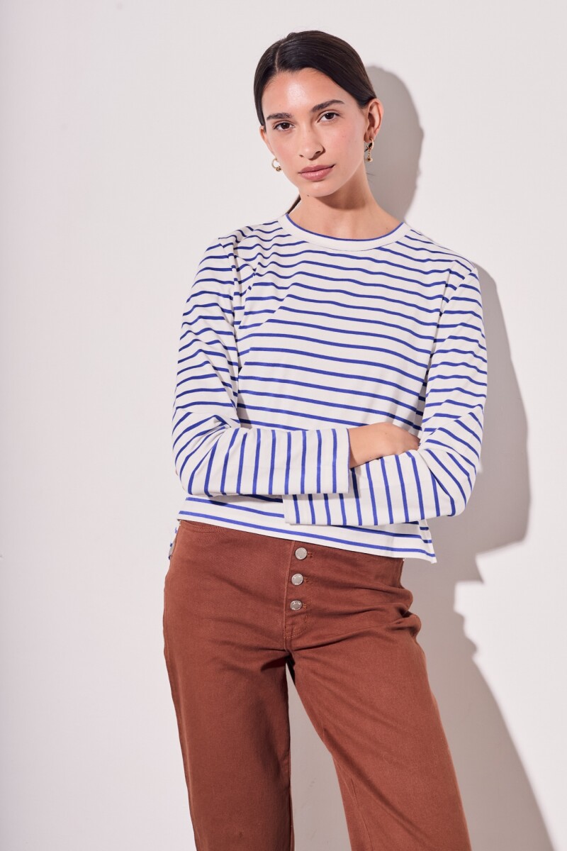 Remera Rayada Azul