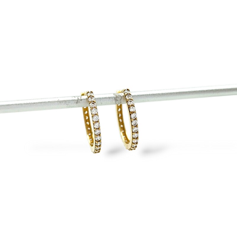 Caravanas aros de zirconias - Oro bajo - Zirconia - CA8032 conpiedra