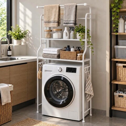 Estante Organizador Lavarropas O Baño Inodoro Mueble Metal IMBACK Color Blanco Estante Organizador Lavarropas O Baño Inodoro Mueble Metal IMBACK Color Blanco