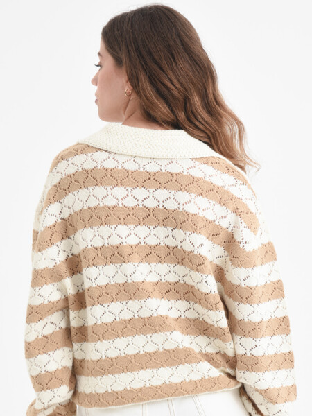 Sweater de punto crochet Camel