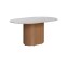 Mesa de Comedor Oval - Línea Manhattan Blanco/Marrón