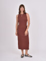 VESTIDO OLBA MARRON OSCURO