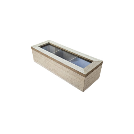Caja de té de madera 3 compartimentos Sc