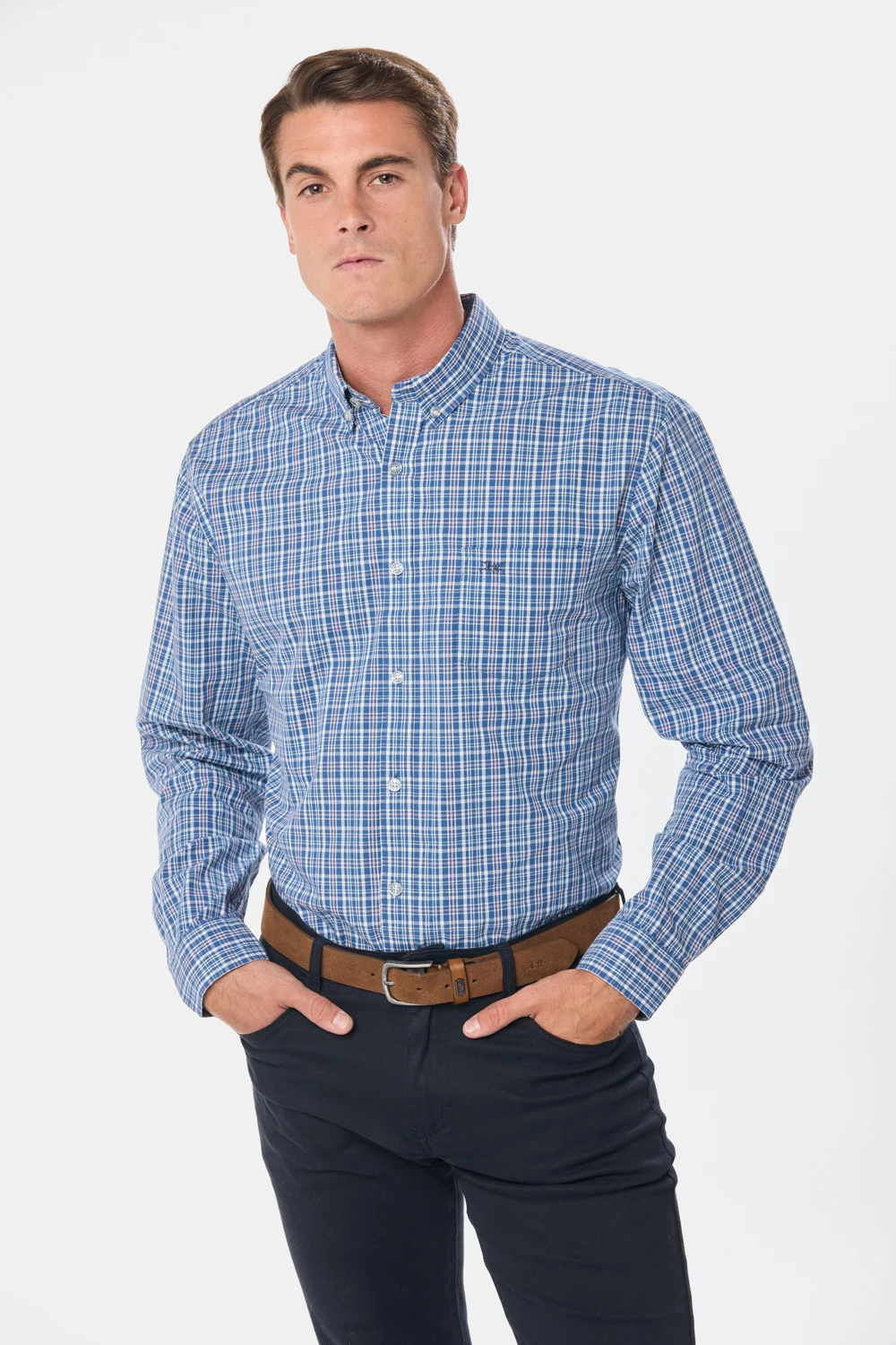 CAMISA A CUADROS Azul