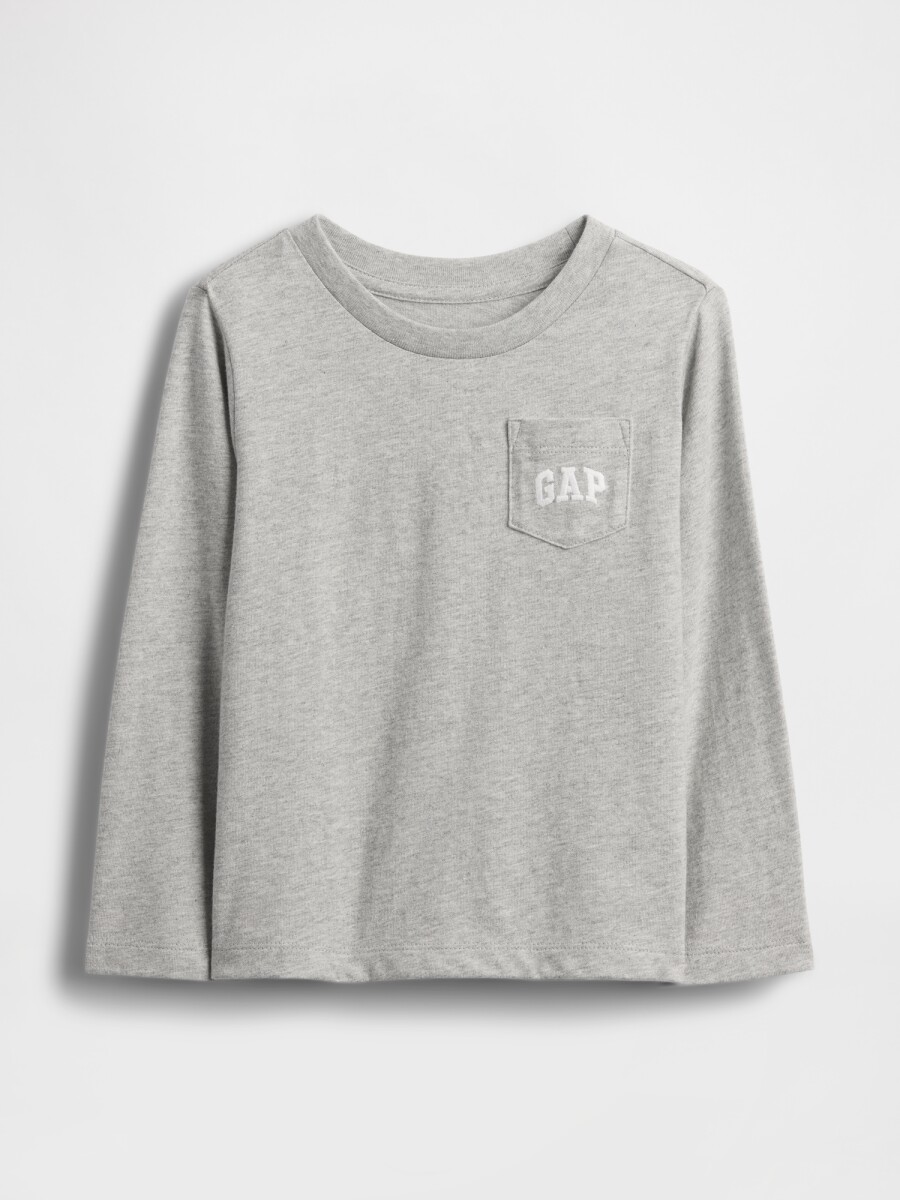 Remera Logo Gap Toddler Niño - Light Heather Grey B08 