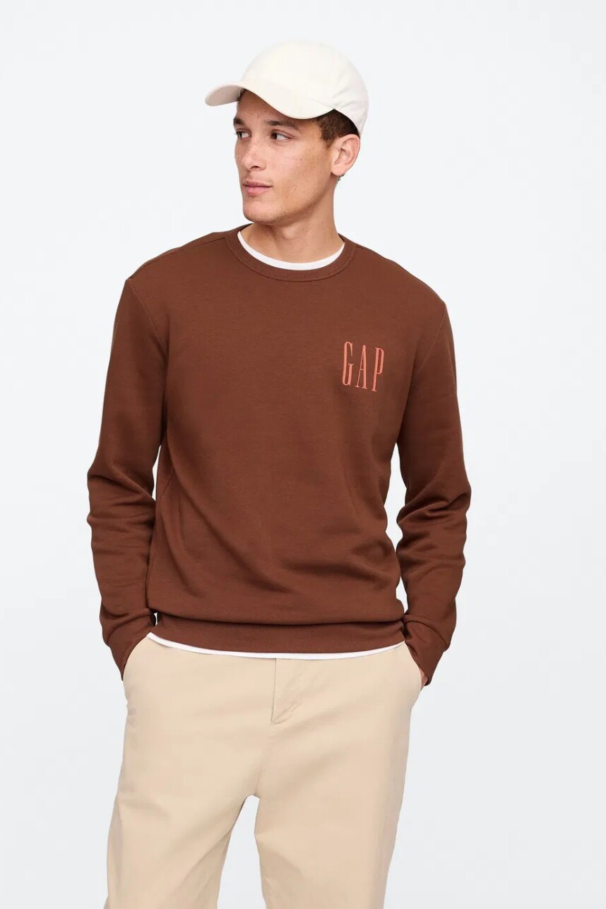 Buzo Deportivo Logo Gap Hombre Root Brown