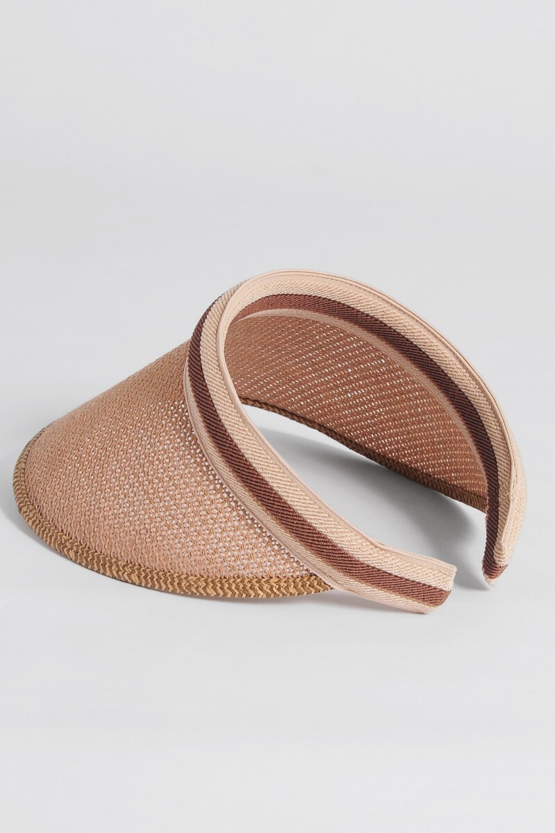 Visera de lino rigida beige