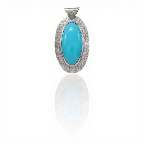 Dije Colgante Oval-Plata 925-Turquesa-CP4464 conpiedra