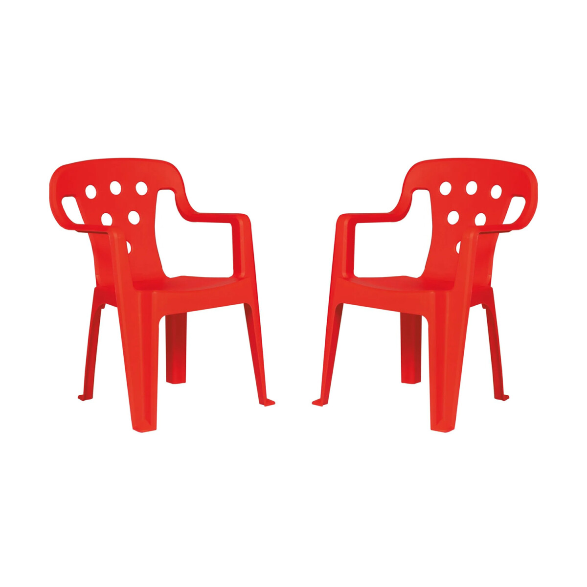 Set X2 Sillas Infantiles Apoya Brazos 40kg Protección UV - Rojo 