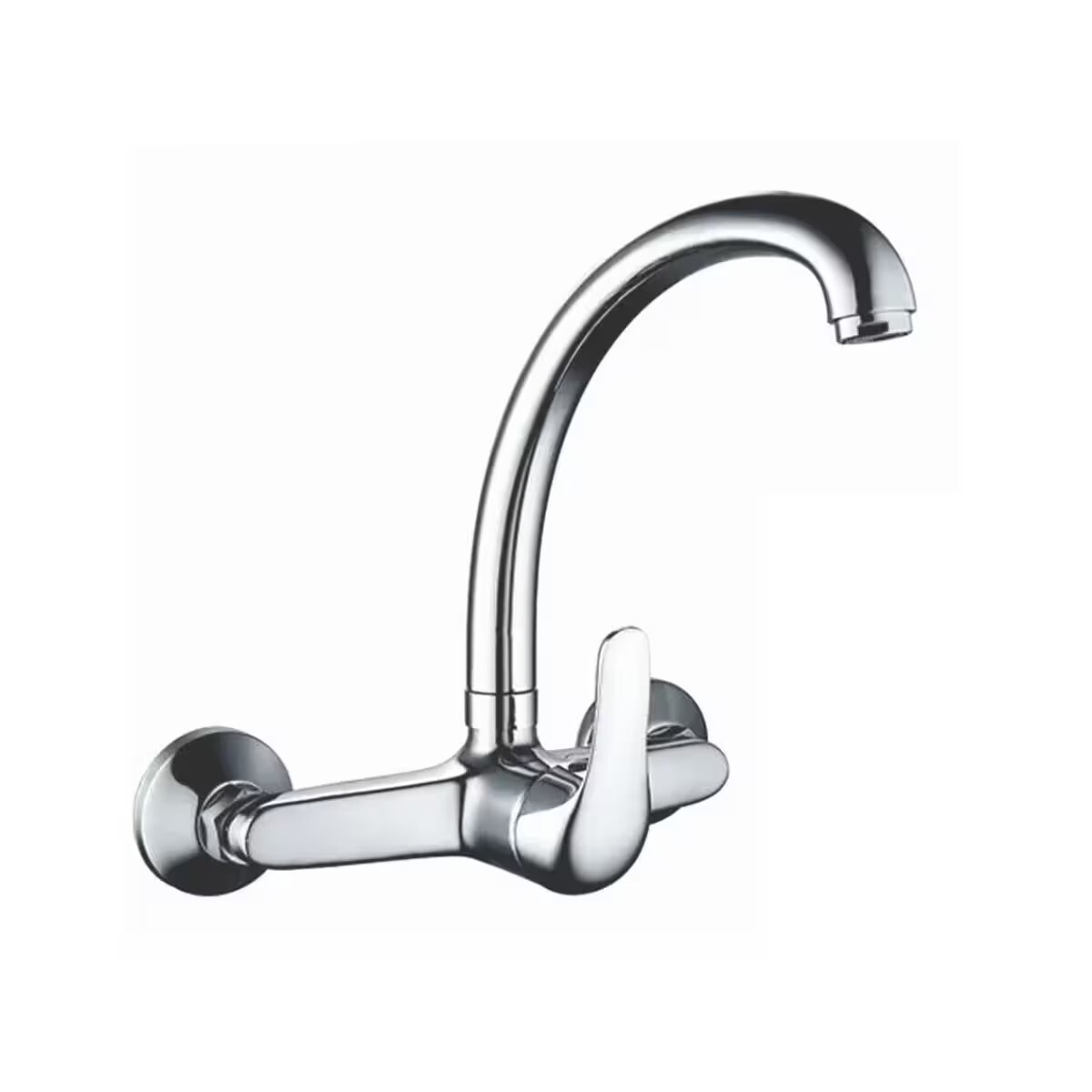 Grifería De Cocina Monocomando De Pared Pico Alto Murdock Cromado Brillante 