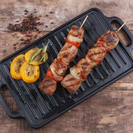 PLANCHA HIERRO ESMALTADO RECTANGULAR 21X33CM NEGRO