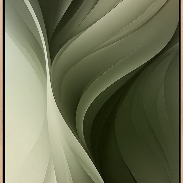 CUADRO CANVAS ABSTRACTO ONDAS VERDES MARCO MADERA CUADRO CANVAS ABSTRACTO ONDAS VERDES MARCO MADERA