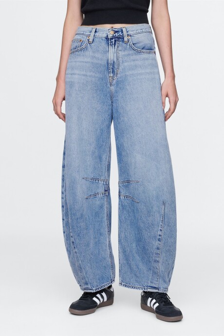 Jean Horseshoe Tiro Alto Mujer Medium Indigo 21