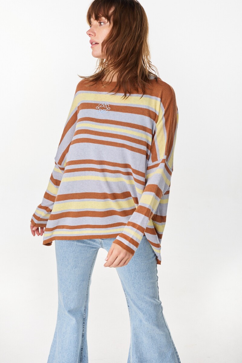 Sweater Flow Celeste/Amarillo