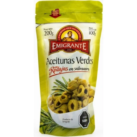 ACEITUNA RODAJAS D/P 100/200G EL EMIGRANTE ACEITUNA RODAJAS D/P 100/200G EL EMIGRANTE