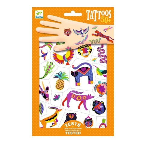 TATTOOS Set X50 Tatuajes Removibles Para Niños +3 Djeco - Belleza Salvaje