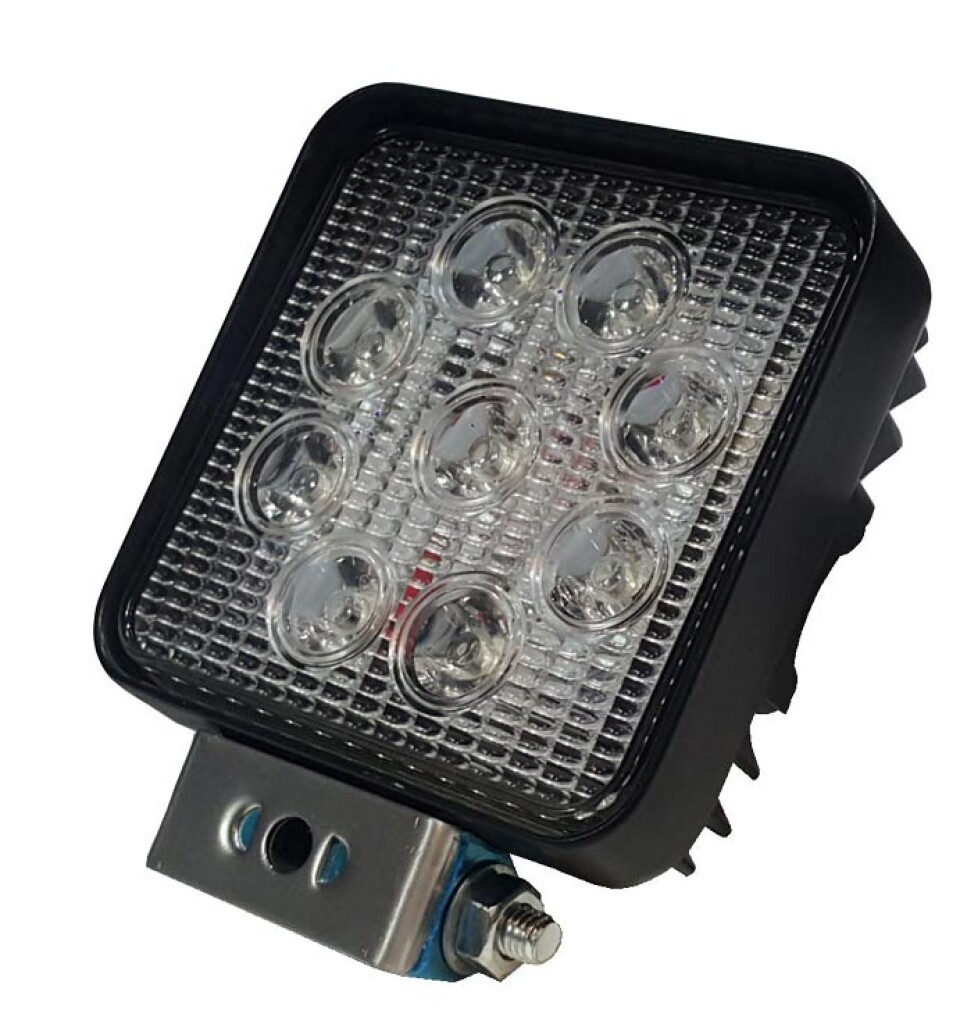 Faro LED cuadrado de 10 cm con 9 LEDs, multivoltaje