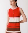 Vestido Zip Knit Rojo Y Rosa