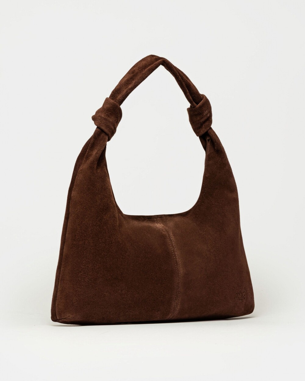 Cartera al hombro Juana en Cuero Gamuza Marron