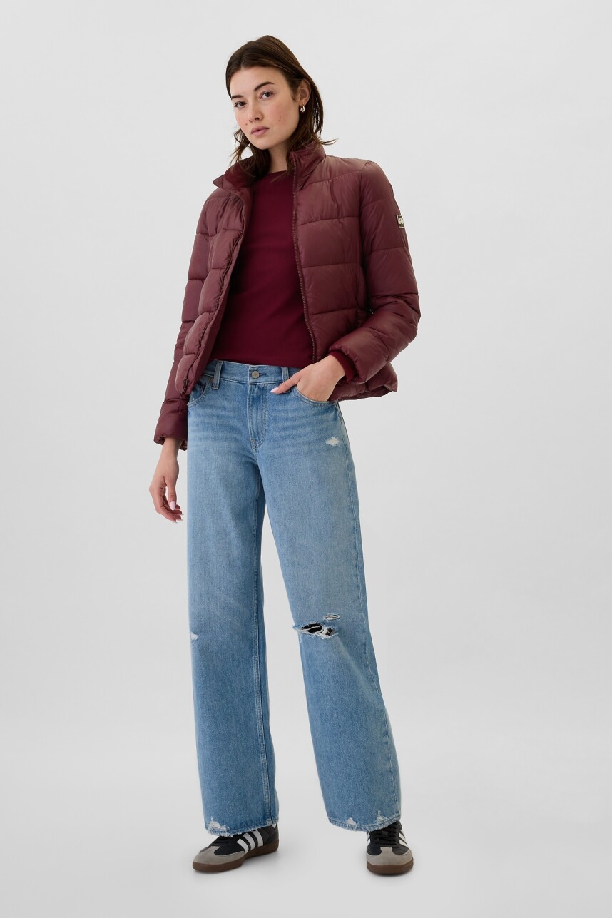 Campera Puffer Logo Gap Mujer Pinot Noir 796