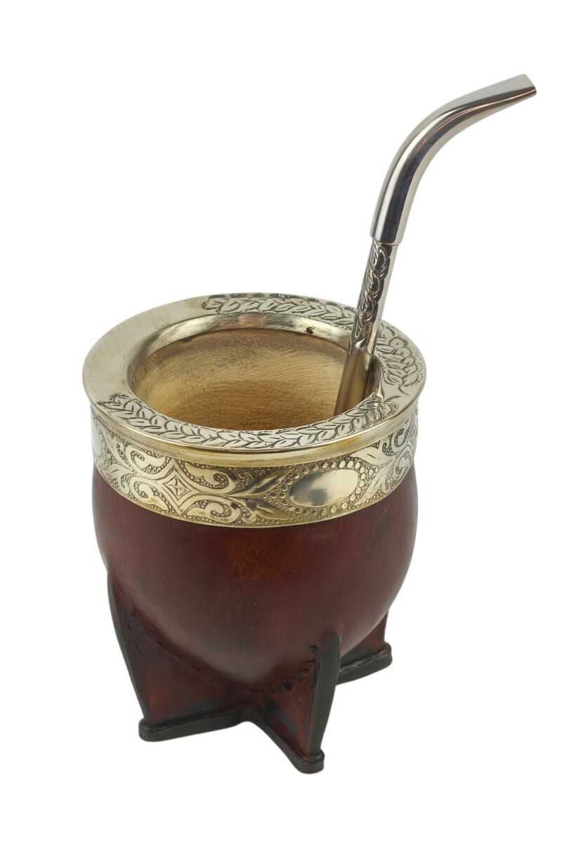 Mate imperial de calabaza y alpaca Marrón cincelado