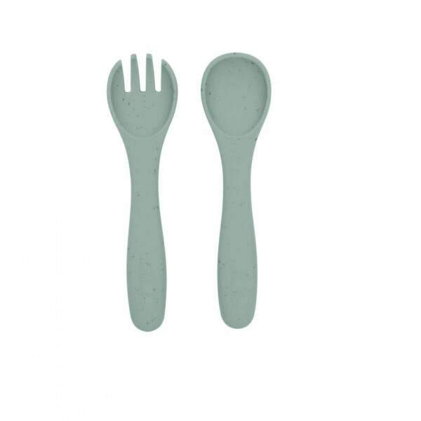 Set x2 cubiertos silicona KIKKABOO verde