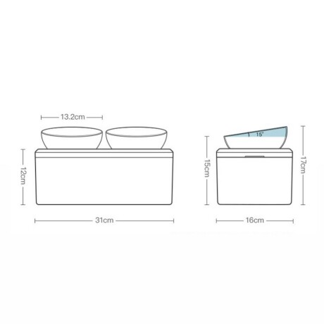 Comedero/Bebedero Plástico Doble Pet con Contenedor - Blanco Comedero/Bebedero Plástico Doble Pet con Contenedor - Blanco