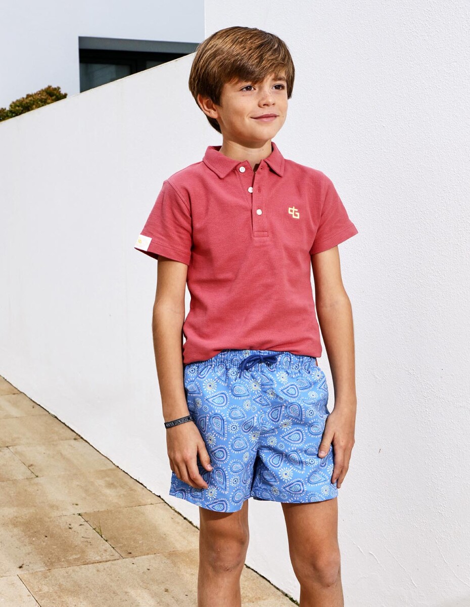 Polo Detalles Contraste - Rosa 