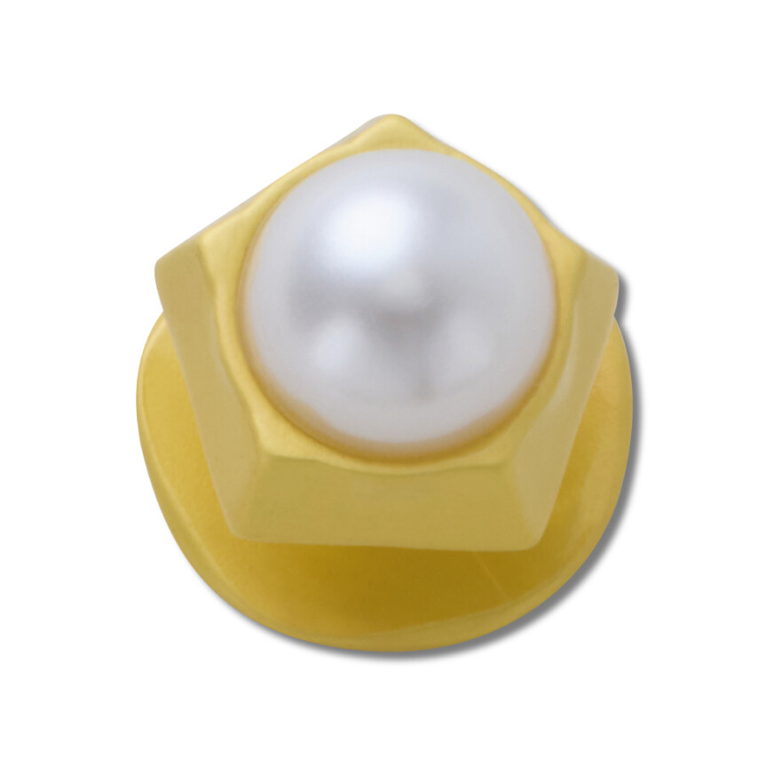 Jibbitz Gold Pentagon Pearl Multicolor