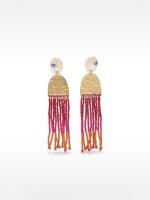 Pendientes Con Conchas Y Cuentas multicolor