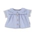 SS25.BM2502 Camisa Niños Jean De Manga Corta Con Cuello Volado Piupiuchick - 24 Meses