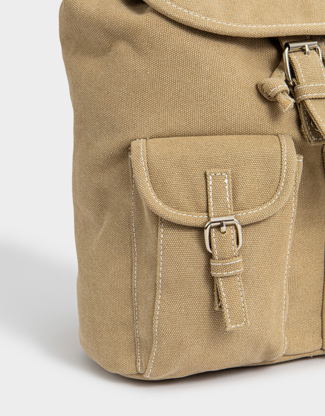 Mochilas Urbanas Mochila Canvas Beige - Marron Beige