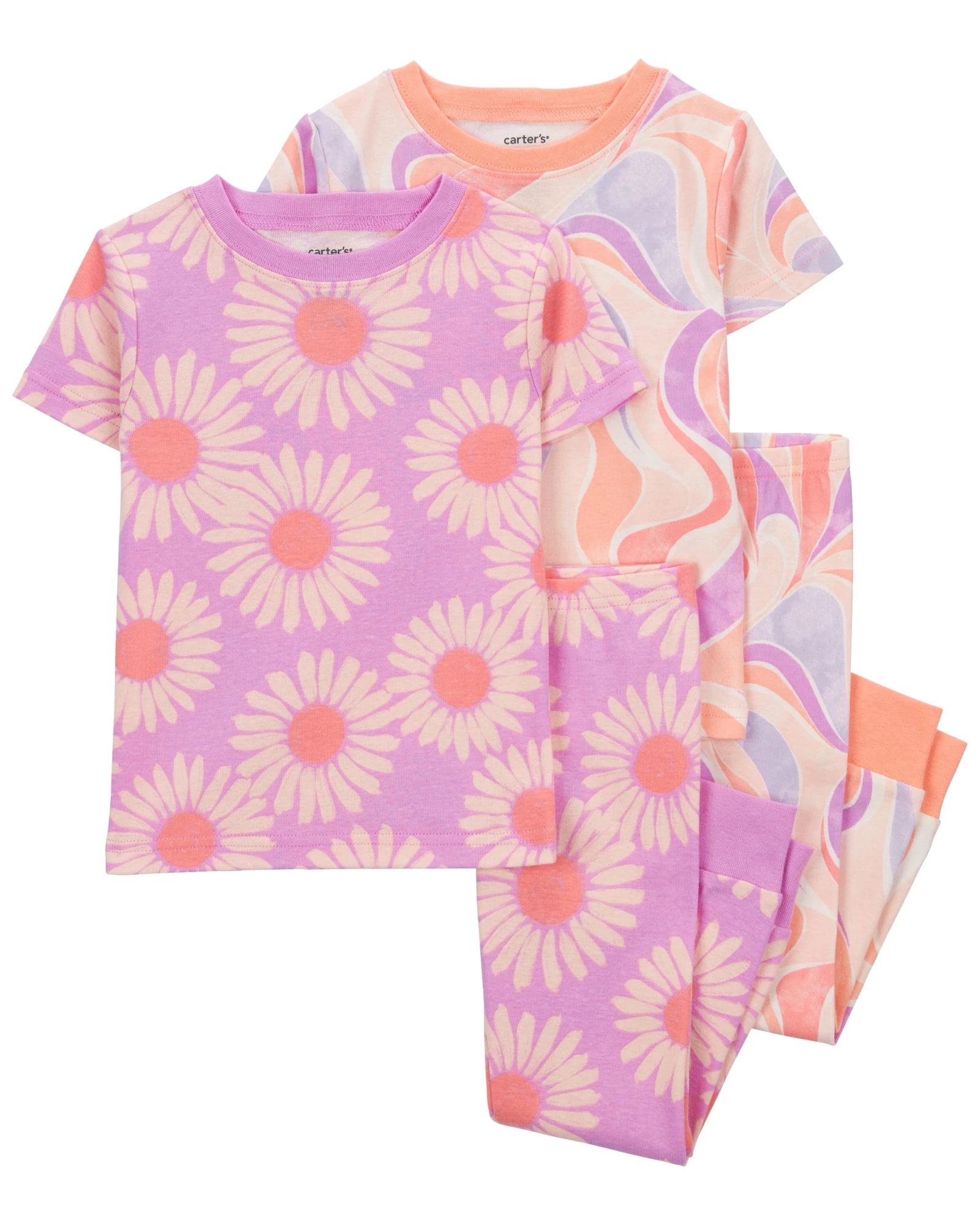Pijama cuatro piezas de algodón, dos pantalones y dos remeras, estampados. Talles 2-5T Pijama cuatro piezas de algodón, dos pantalones y dos remeras, estampados. Talles 2-5T