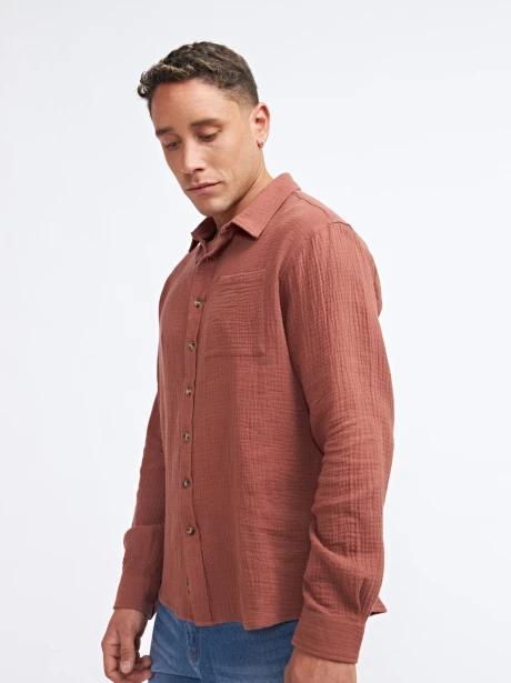 CAMISA LORETO MARRON
