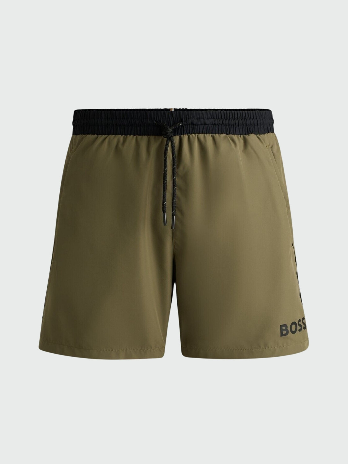 HUGO BOSS Shorts de Baño Rápido con Estampado de Logo Verde
