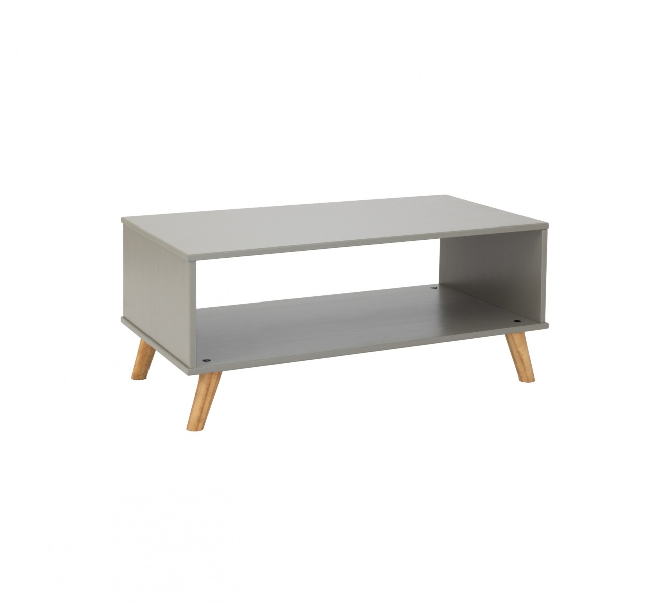 Mesa De Living Minimalista - Madera Maciza - Linea Dublin - Gris 