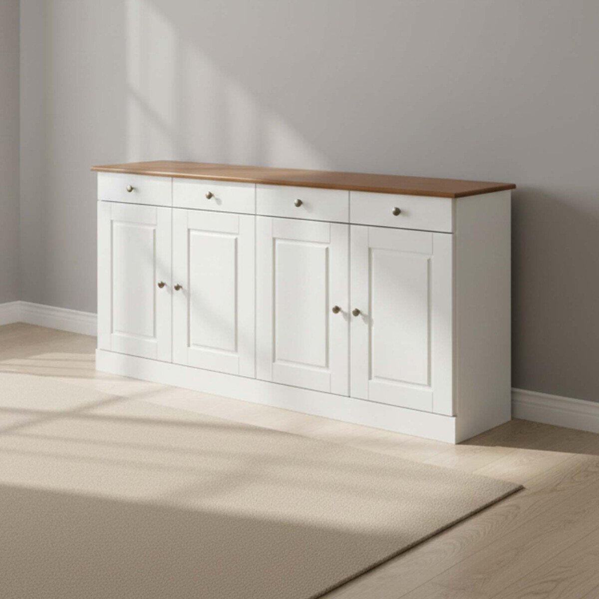 APARADOR/CRISTALERO - MADERA BLANCO AGATA 