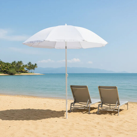 Set Sombrilla FPS 70 + Silla Plegable + Saca Arena Playa MOR Plata