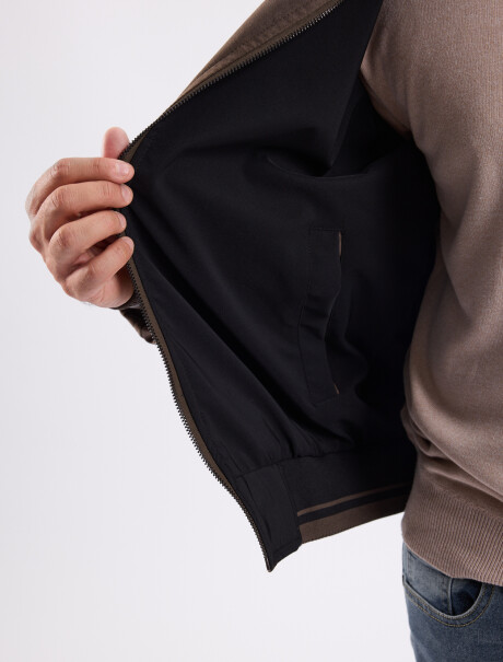 Campera reversible suede oliva