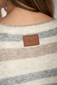 Sweater Rayado Gris Melange