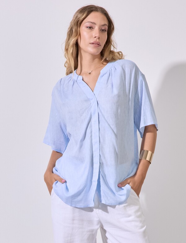 Blusa Lino CELESTE