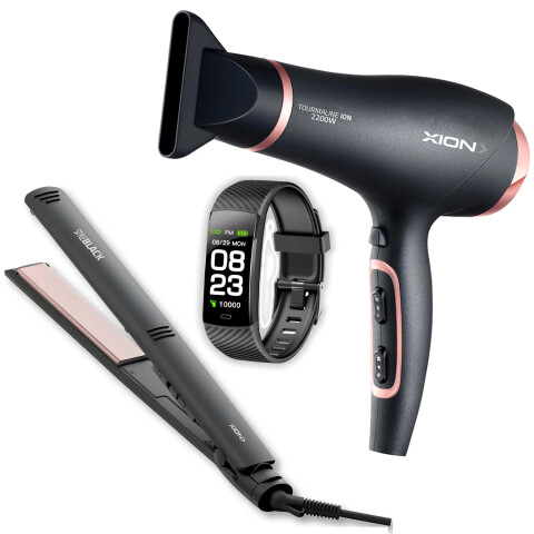 Combo Secador De Pelo Y Planchita Xion + Smartwatch X-watch55 De Regalo COMBO SECADOR XION + PLANCHITA + SMARTWA