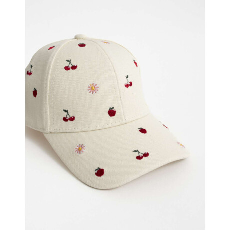Gorra Infantil Bordada Blanco Crudo